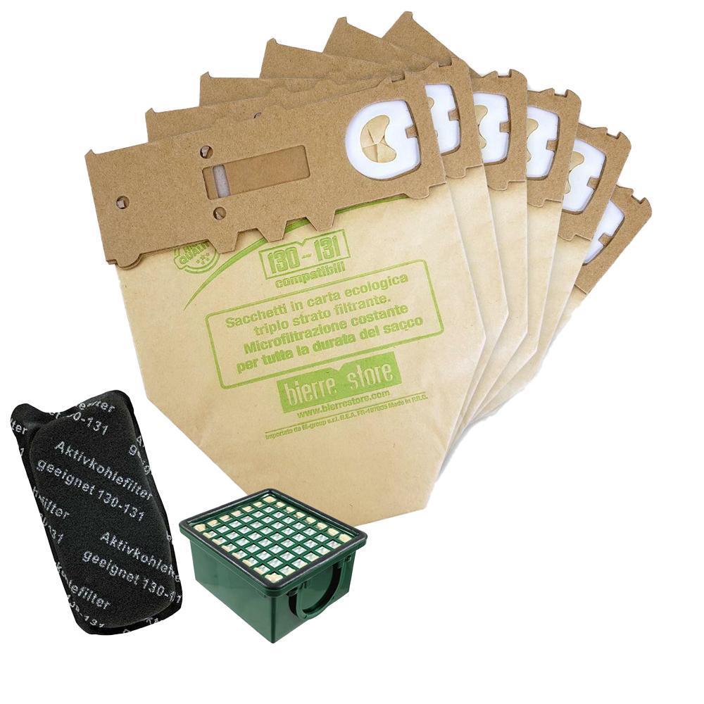 bierre store kit sacchetti folletto vk 130 - 131 6 pz + granuli zuccherosa+ filtri compatibili - foto 2